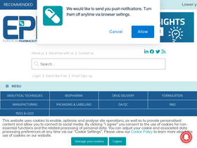 'europeanpharmaceuticalreview.com' screenshot