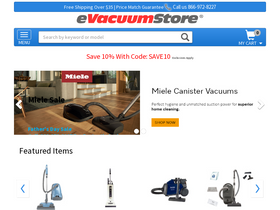 'evacuumstore.com' screenshot