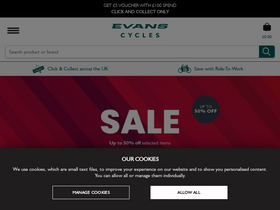 'evanscycles.com' screenshot