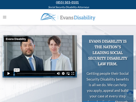'evansdisability.com' screenshot