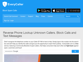 'everycaller.com' screenshot