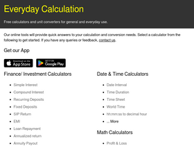 'everydaycalculation.com' screenshot