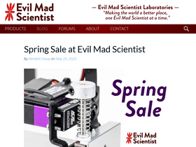 'evilmadscientist.com' screenshot