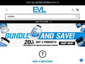 'evlnutrition.com' screenshot
