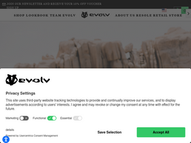'evolvsports.com' screenshot