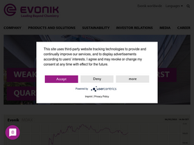 'evonik.com' screenshot