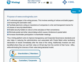 'evotingindia.com' screenshot