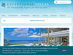 'exceptionalvillas.com' screenshot