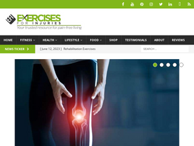 'exercisesforinjuries.com' screenshot