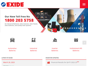 'exideindustries.com' screenshot