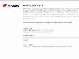 'exifdata.com' screenshot