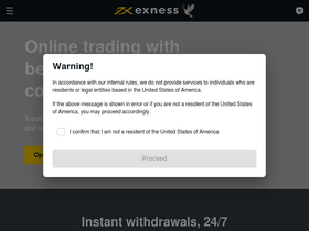 'exness.com' screenshot