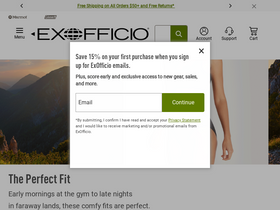 'exofficio.com' screenshot