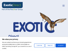 'exoticdirect.co.uk' screenshot