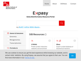 'expasy.org' screenshot