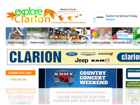 'exploreclarion.com' screenshot