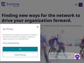 'extremenetworks.com' screenshot