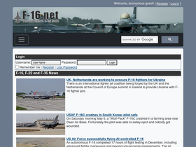 'f-16.net' screenshot
