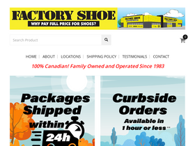'factoryshoe.ca' screenshot