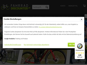 'fahrraddiscounter.at' screenshot