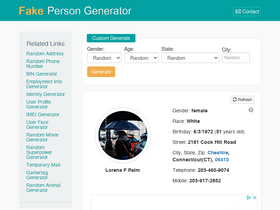 'fakepersongenerator.com' screenshot