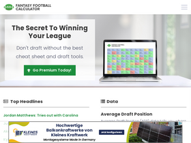 'fantasyfootballcalculator.com' screenshot