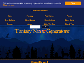 'fantasynamegenerators.com' screenshot