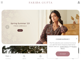 'faridagupta.com' screenshot