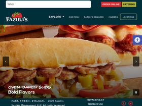 'fazolis.com' screenshot