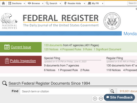 'federalregister.gov' screenshot