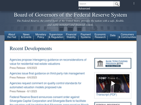 'federalreserve.gov' screenshot