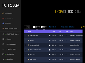 'ffxivclock.com' screenshot