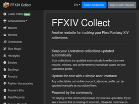 'ffxivcollect.com' screenshot