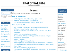 'fileformat.info' screenshot