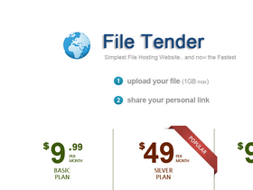 'filetender.com' screenshot