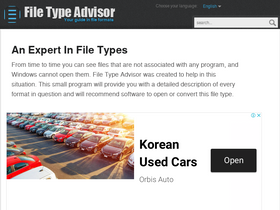'filetypeadvisor.com' screenshot