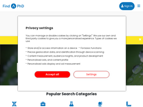 'findaphd.com' screenshot