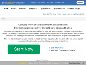 'findbullionprices.com' screenshot