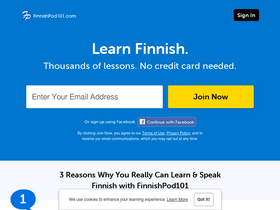 'finnishpod101.com' screenshot