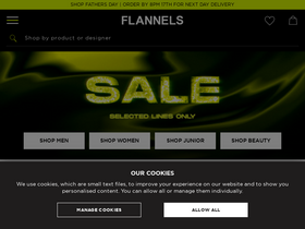 'flannels.com' screenshot
