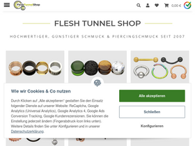 'flesh-tunnel-shop.de' screenshot