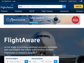 'flightaware.com' screenshot