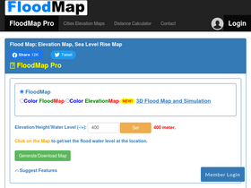 'floodmap.net' screenshot