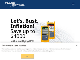 'flukenetworks.com' screenshot