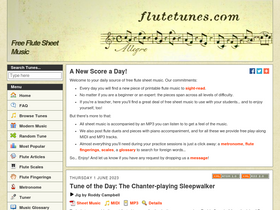 'flutetunes.com' screenshot