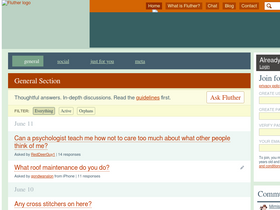 'fluther.com' screenshot