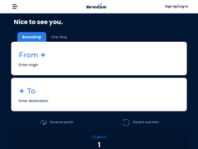 'flybreeze.com' screenshot