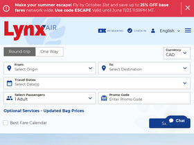 'flylynx.com' screenshot