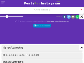 'fontsforinstagram.com' screenshot