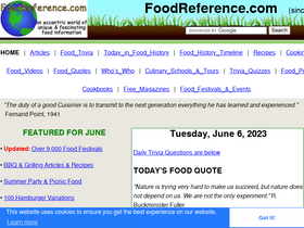 'foodreference.com' screenshot